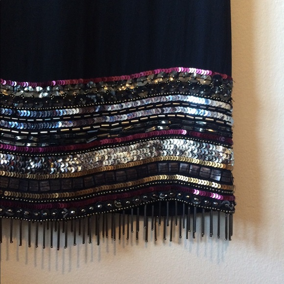 Nicole Miller Beaded Silk Shift Dress - Picture 2 of 4